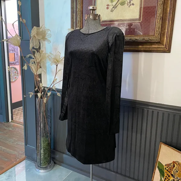 NWT Highline Collective Starry Night Velvet Long Sleeve Mini Dress Sz L 💛🎀 - Image 4