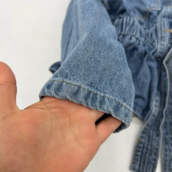 Drop Shoulder Denim Jacket Coat Trench Cardigan Blouse Loose Slim Waist - Image 6