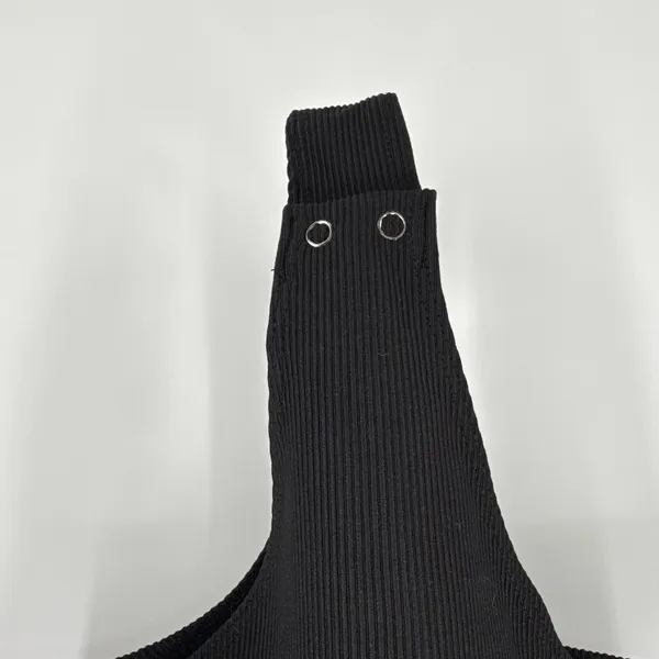 By Anthropologie Small Black Ribbed V-Neck Long Sleeve Bodysuit OB1622629‎ EUC - Image 3