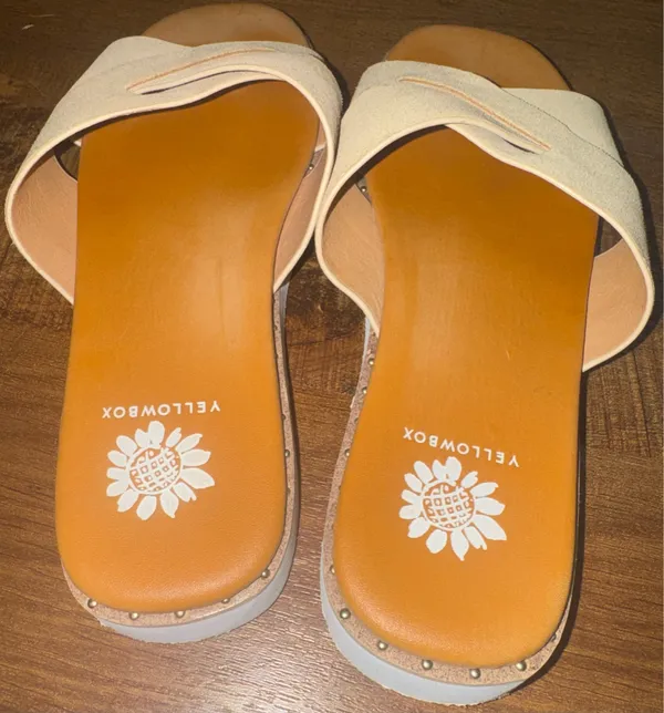 Yellow Box Women’s Hemes Slide Sandal Size 10, Taupe Without Box - Image 3