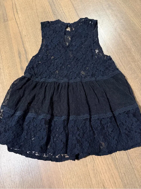 Free People Black Lace Sheer Layering Top Size Small - Image 5