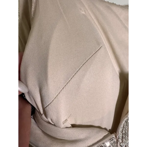 Morgan & Co Champagne Sequin Fit & Flare Party Dress Size 13 Homecoming Cocktail - Image 6