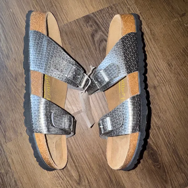 Papillio Women's Sydney Sandals Metallic Silver Snake Print Size 40 L9 M7 - Image 3