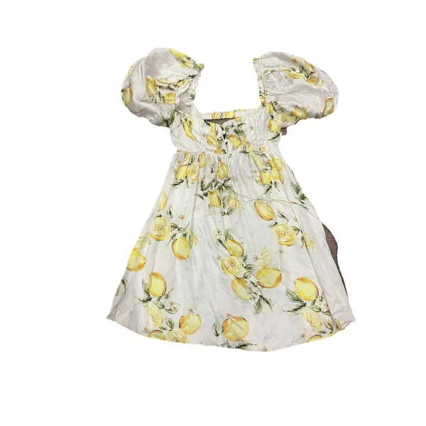 For Love and Lemons Serafina Citrus Print Open Back Mini Dress Size Small - Image 3