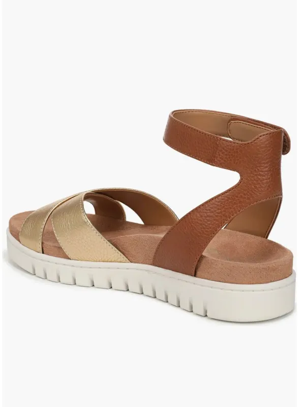NEW $145 Vionic Uptown Merced Platform Sandal 6 M, GOLD Leather - Image 3
