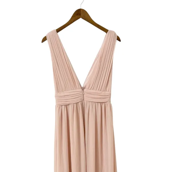 Lulus Heavenly Hues Blush Pink Chiffon Pleated Maxi Dress size X-Small NWT - Image 6