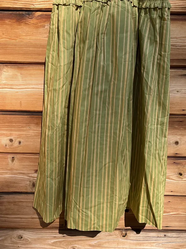 Few Moda o.p.t Freya Size M Green Striped Smocked Fit Flare Midi Cotton Dress - Image 11