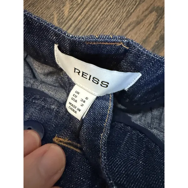 Reiss Ashby Linen Shorts Denim High Waisted Sz 2 NWT $175 - Image 10