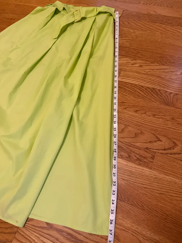 High waist pleated midi skirt with belt size M - Image 9