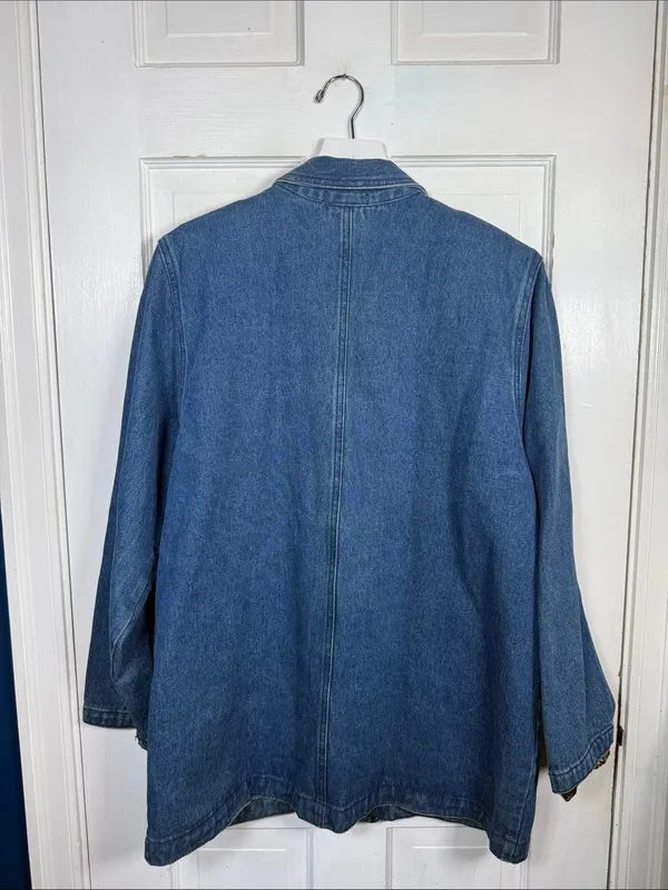 Be Blue Vintage Made in USA Cotton Denim Jean Chore Blazer Coat - Image 6