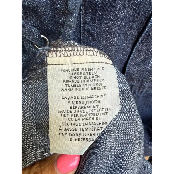 Denim & Supply Ralph Lauren‎ Lace Up Denim Mini Dress Dark Wash Blue Size Small - Image 4
