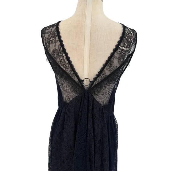 Free People Don't You Dare Lace Mini Dress Open Back Black Combo‎ Size Small NWT - Image 11
