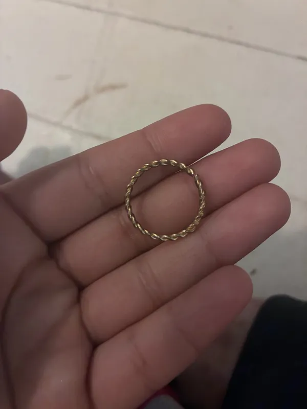 Gold Twisted Rope Ring Size 7 - Image 4