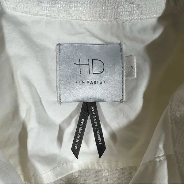 Anthropologie HD In Paris White Floral Lace Poplin Swing‎ Dress - Image 4