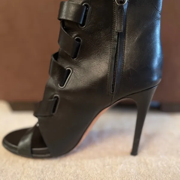 DVF Diane Von Furstenberg Black Stiletto Leather Booties - Image 15