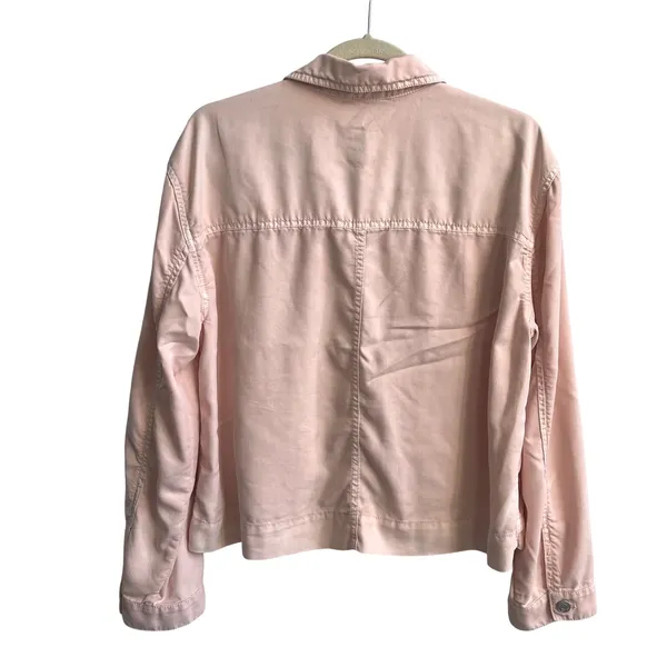 GAP Women Large‎ Soft Pink Tencel Button Up Jacket Casual Everyday Outerwear - Image 4