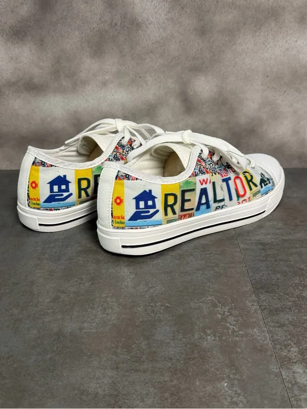 Realtor Canvas Sneakers Women's Size 8 White/Multicolor - Image 5