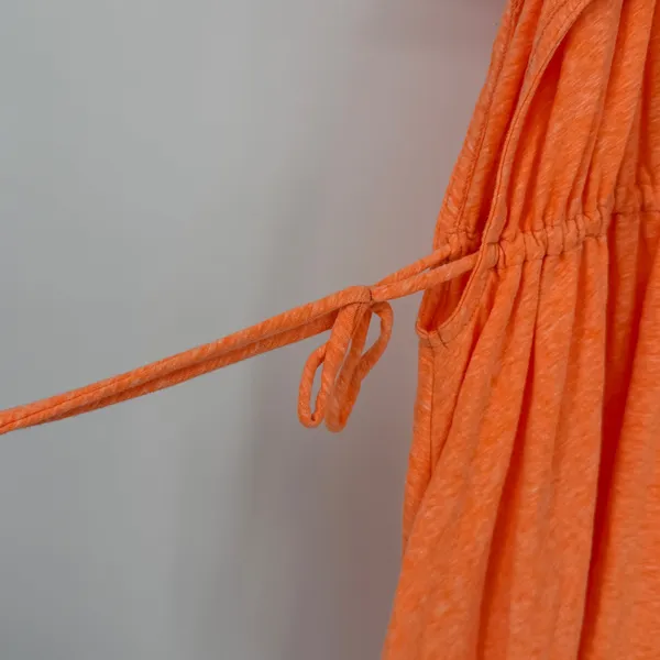 Free People Beach Orange Slub Knit Flutter Sleeve Mini Dress Large - Image 5