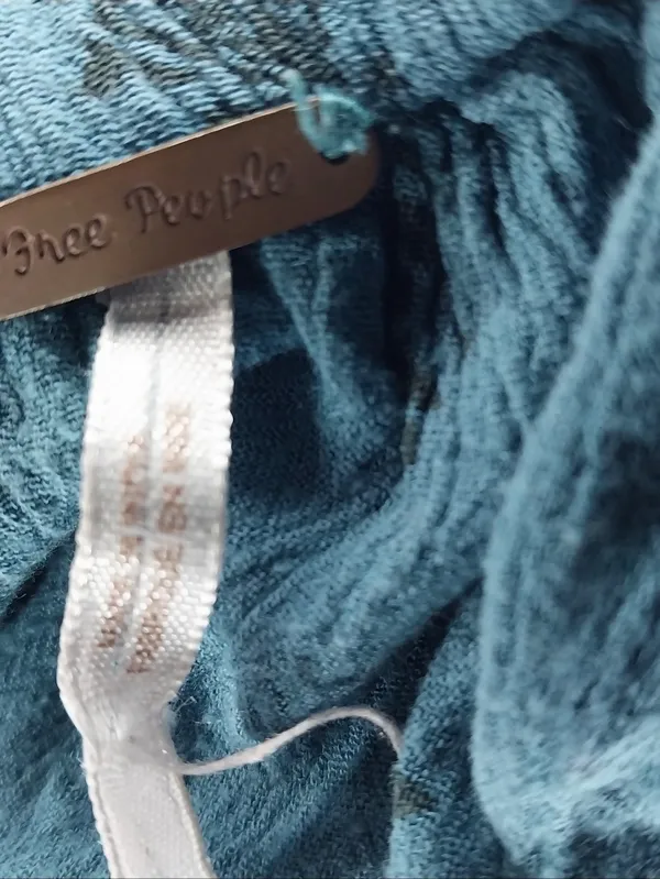 Free People Harem Teal Printed Elastic Waist Boho Hippie Festival Pants - Image 7