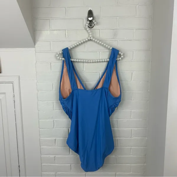 NWT J.Crew Ruched Femme Blue Padded One Piece Swimsuit Size 18 - Image 11