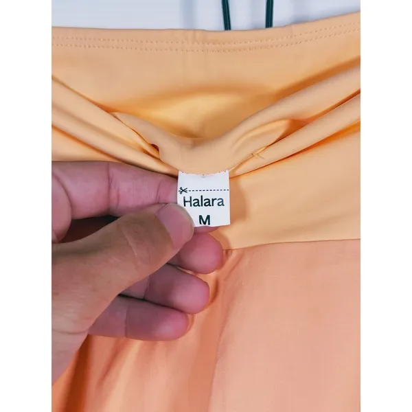 Halara Breezeful High Low Ruffle Maxi Skirt Size Medium Peach Orange Asymmetric - Image 4