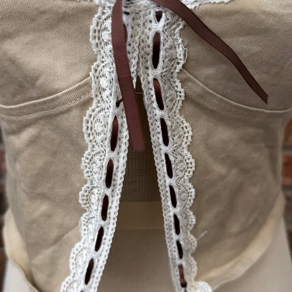 Edikted Split Front Halter Top Vest Size Medium Western Coquette Festival - Image 2