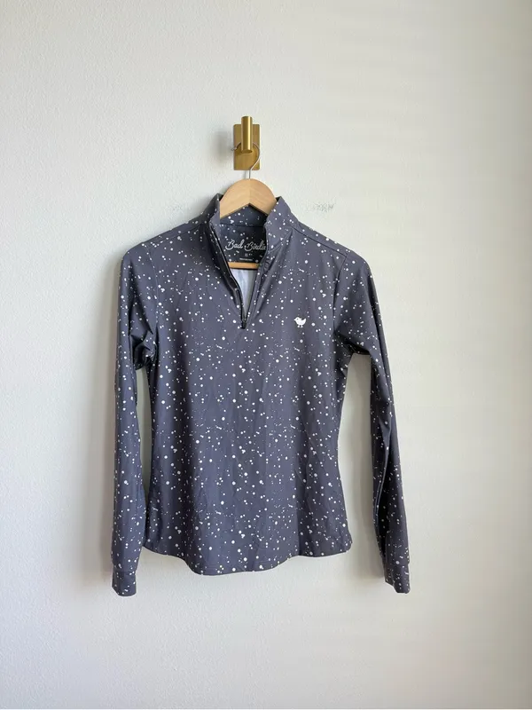 Bad Birdie Women's Performance Quarter Zip Speckled Golf Top Gray XS - Image 4