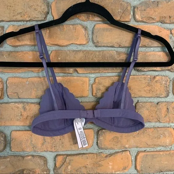 Victoria's Secret Women's Scalloped Trim Triangle Unlined Bralette Purple‎ - XS - Image 2