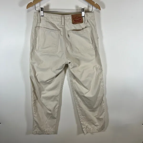Levis 94 Baggy Pants Womens 25‎ Beige Cream Chino High Rise Utility A3512-0000 - Image 5