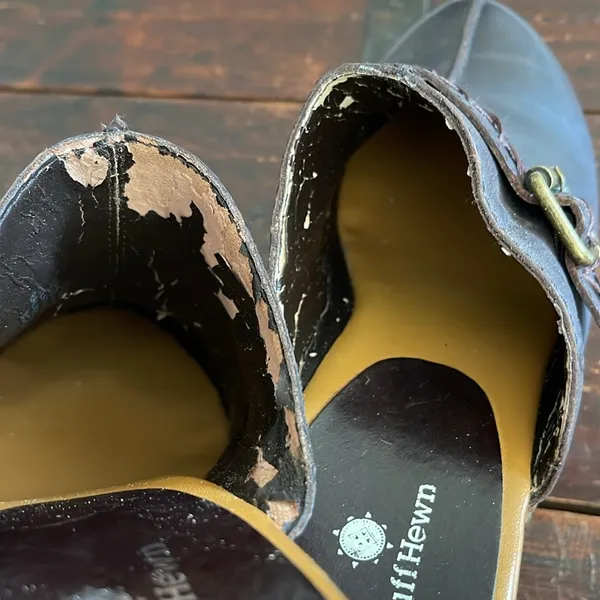 Ruff Hewn Dark Brown Leather Platform Clogs 3" Size 9 - Image 6