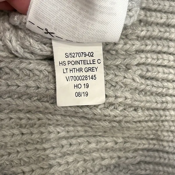 GAP Light Heathered Grey Chunky Knit Pointelle Sweater Women's Size‎ M - Image 7