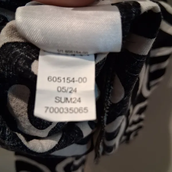 Banana Republic Factory Linen Blend Mini Dress Abstract Black/Beige sz M Pockets - Image 11