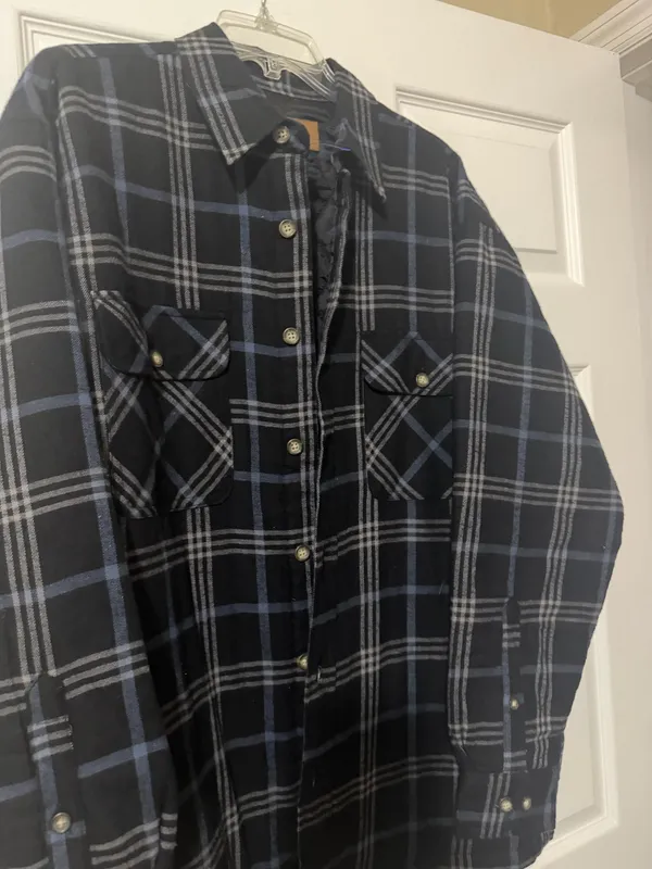 St. John's Bay Men's Quilted Lined Plaid Flannel Shirt Size Large - Image 6