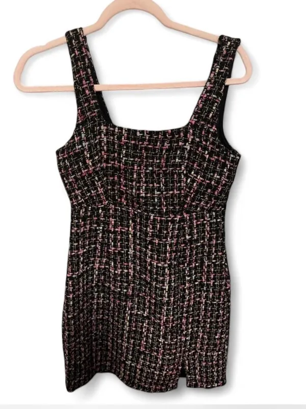 Sincerely Jules black & pink tweed mini dress Size S #twee #party - Image 2