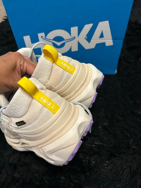 HOKA W Kaha 3 Low GTX cream hiking lace up shoes sneakers women’s 8 new - Image 3