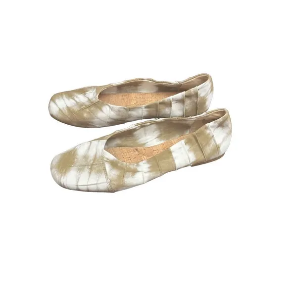 Korks Women’s Size 10 Palmer Khaki White Tie Dye Square Toe Ruched Ballet Flat - Image 8