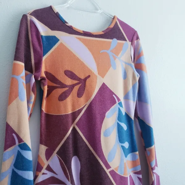 Farm Rio Latino Heritage Month Abstract Floral Long Sleeve Midi Dress - Image 6