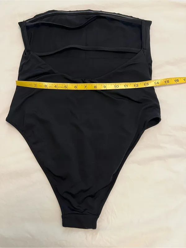 H&M Strapless Black One-Piece Swimsuit - Classic Bandeau Swim - Image 6