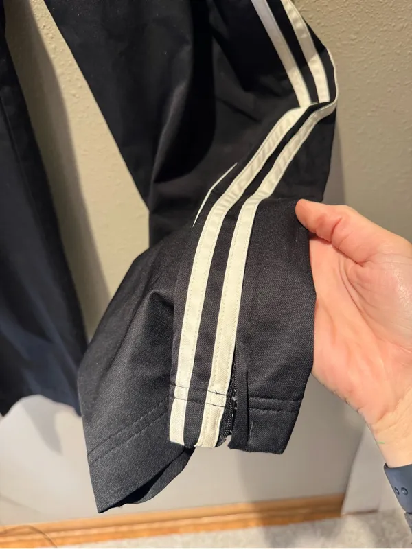Adidas Classic Black 3-Stripe Track Pants / Wind Pants - Size Medium - Image 5