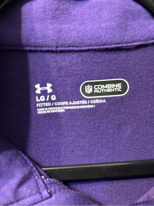 NFL Under Armour Baltimore Ravens Combine Authentic 1/4 Zip Pullover Women's L - Image 3