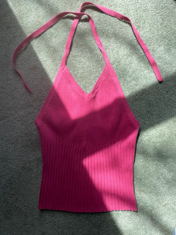 Reformation Delia Ribbed Halter Top - Image 3