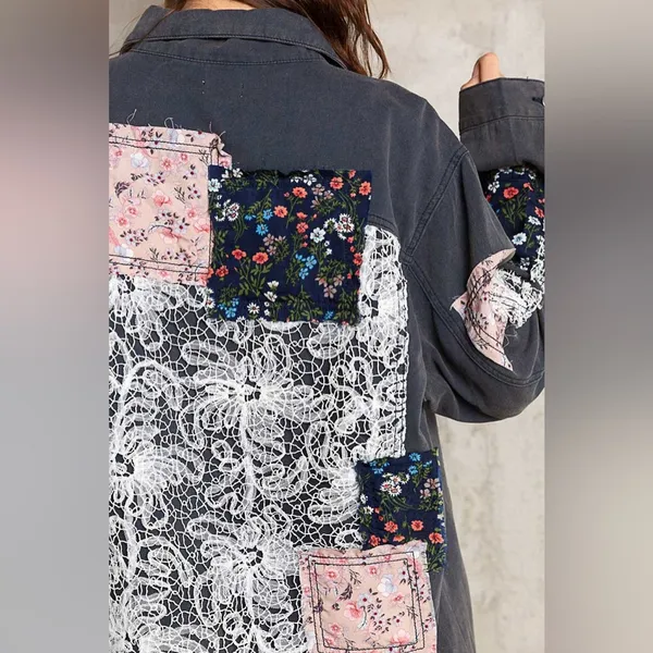 Pol Boho Patches Oversized Denim Jacket - Image 5