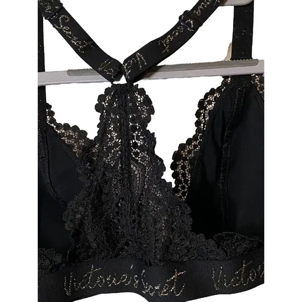 Victoria's Secret bra Bralette black lace Wireless Racerback Sz S‎ - Image 4