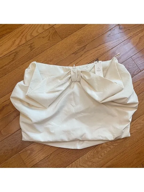 Zara Skirt Voluminous 3D Bow Mini Cream Sz M BarbieCore, Balletcore, Soft Glam - Image 6