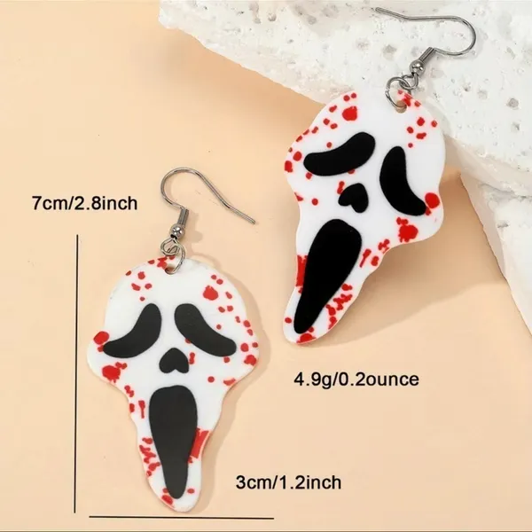 Boutique Ghost-face Scream Halloween Earrings nwt - Image 3