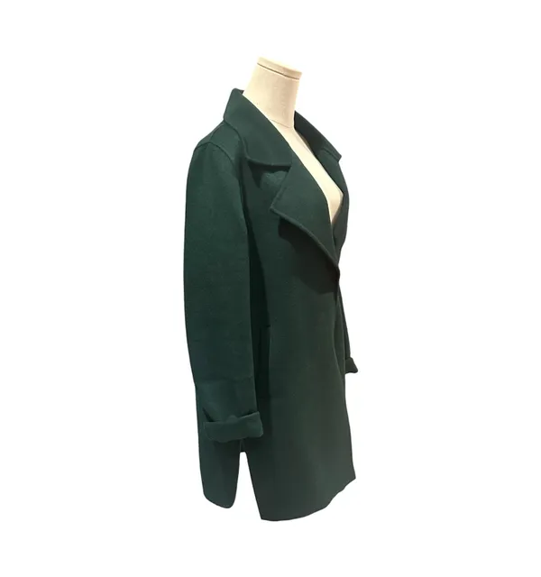 Belle & Bloom Ex-Boyfriend Wool Blend Oversized Jacket Dark Green - Image 3