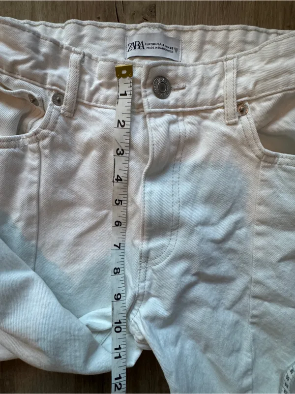 Zara white front split jeans sz 4 - Image 6