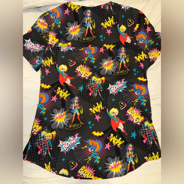 Superhero scrub top Black Size XS - Image 3