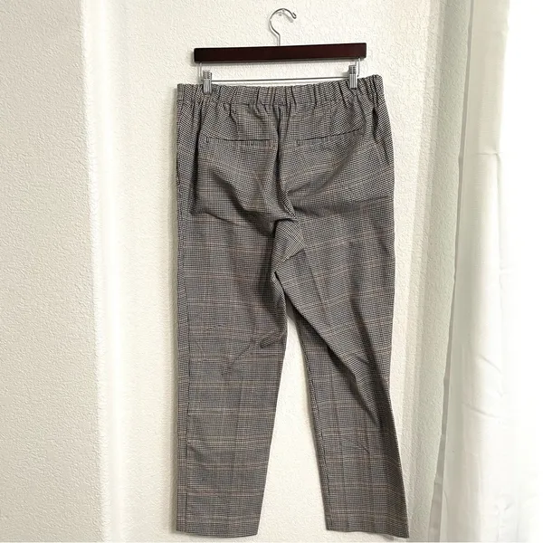 Old Navy Womens Pants Black White Brown Houndstooth Pull On Size 14 - Image 2