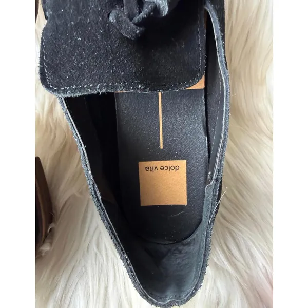 Dolce Vita Black Suede Tassel Loafers Size 7 - Image 2